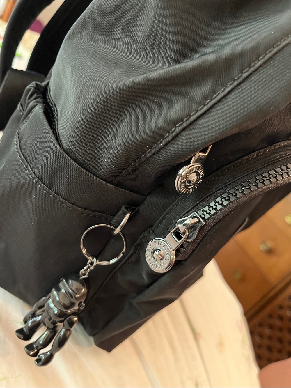 Kipling City Pack Backpack with Silver Hardware and signature Monkey Keychain - Picture 12 of 14